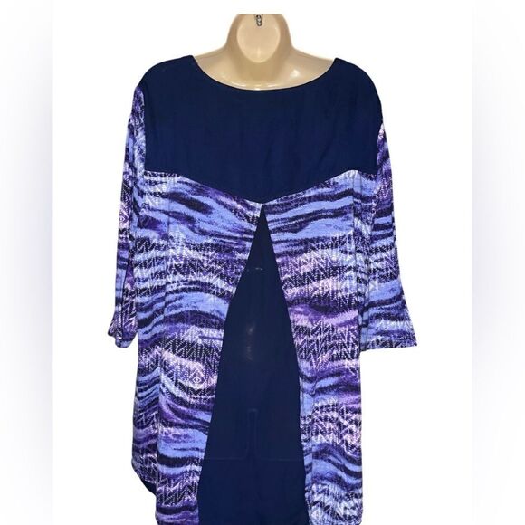 Catherines Women's Plus Size Scoopneck High-Low Tunic .soft, stretchy 1X - Picture 4 of 7